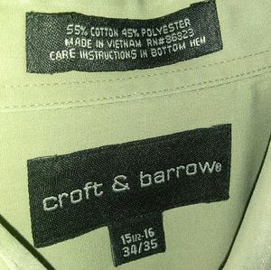 CROFT & BARROW MEN'S DRESS SHIRT TAN.